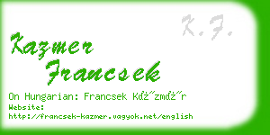 kazmer francsek business card